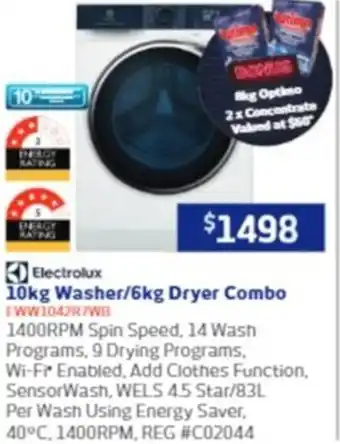 Retravision 10kg Washer/6kg Dryer Combo offer