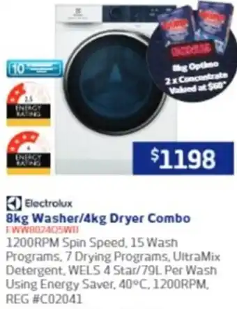 8kg Washer/4kg Dryer Combo
