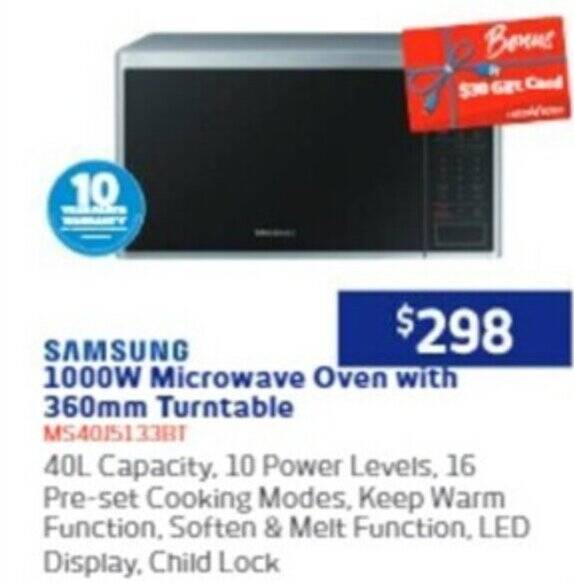 1000W Microwave Oven with 360mm Turntable offer at Retravision