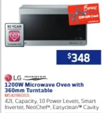1200W Microwave Oven with 360mm Turntable