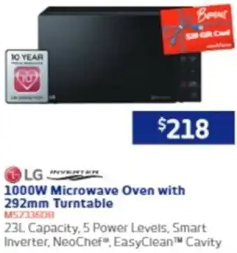Retravision 1000W Microwave Oven with 292mm Turntable offer