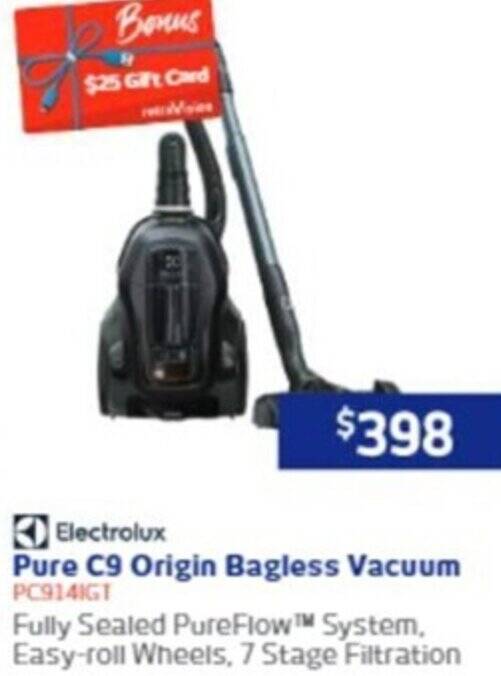 Pure C9 Origin Bagless Vacuum offer at Retravision