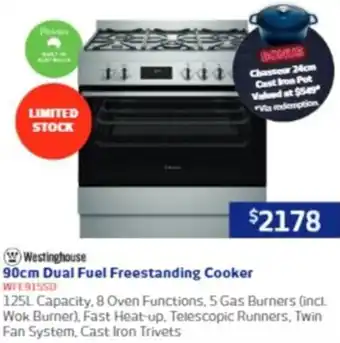 Retravision 90cm Dual Fuel Freestanding Cooker offer