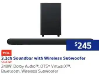 Retravision 3.1ch Soundbar with Wireless Subwoofer offer