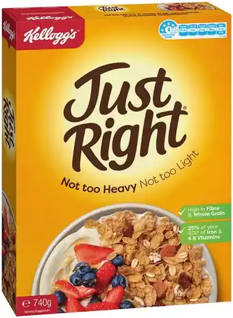 IGA Kellogg's just right 740g or crunchy nut 640g offer