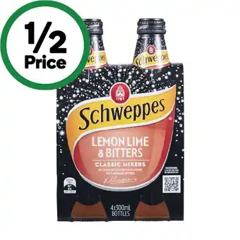 Woolworths Schweppes mixers or mineral water 4 x 300ml offer
