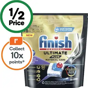 Woolworths Finish ultimate plus material care dishwasher tablets pk 50 offer