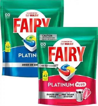 BIG W Fairy platinum plus 42-pack or platinum 52-pack dishwashing tablets offer