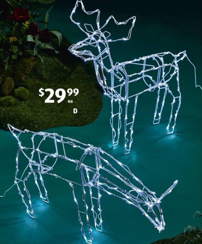LED Solar Standing Reindeer Light offer at ALDI