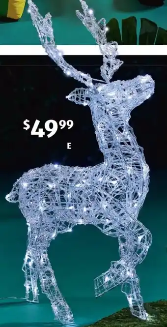 LED Solar Acrylic Look Reindeer Light