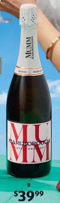ALDI Mumm Marlborough Sparkling Rosé 2017 750ml offer