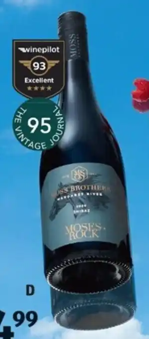 ALDI Moss Brothers Moses Rock Shiraz 2020 750ml offer