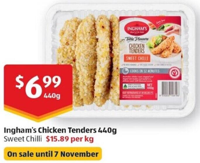 Ingham's Chicken Tenders 440g Sweet Chilli offer at ALDI