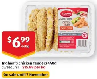 ALDI Ingham's Chicken Tenders 440g Sweet Chilli offer