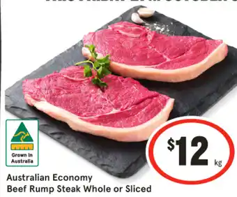IGA Australian Economy Beef Rump Steak Whole or Sliced offer