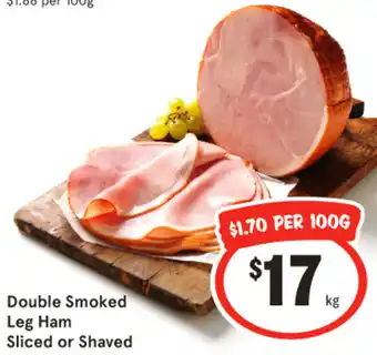 IGA Double Smoked Leg Ham Sliced or Shaved offer