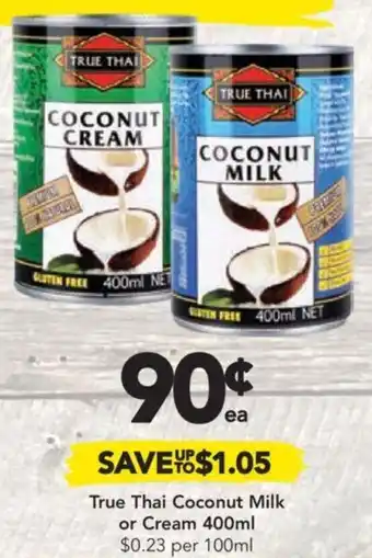 Drakes True Thai Coconut Milk or Cream 400ml offer