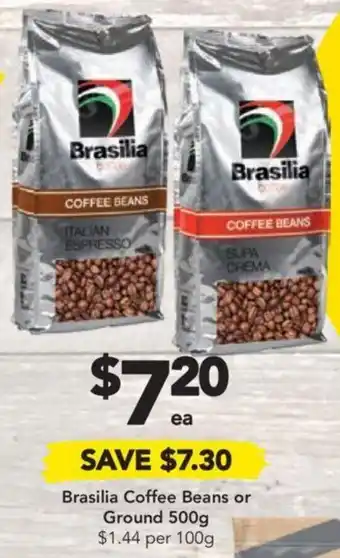 Drakes Brasilia Coffee Beans or Ground 500g offer