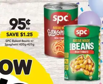 Drakes SPC Baked Beans or Spaghetti 420g-425g offer
