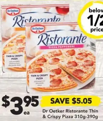 Drakes Dr Oetker Ristorante Thin & Crispy Pizza 310g-390g offer