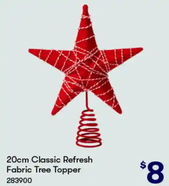 BIG W 20cm Classic Refresh Fabric Tree Topper offer