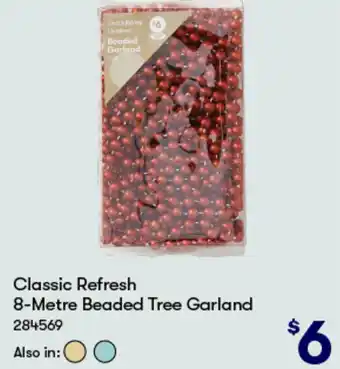 BIG W Classic Refresh 8-Metre Beaded Tree Garland offer