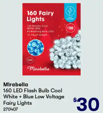 Mirabella 160 LED Flash Bulb Cool White + Blue Low Voltage Fairy Lights