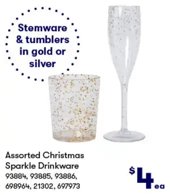 BIG W Assorted Christmas Sparkle Drinkware offer