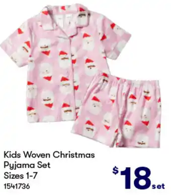BIG W Kids Woven Christmas Pyjama Set offer
