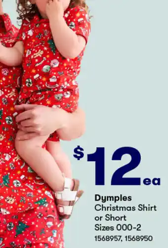 BIG W Dymples Christmas Shirt or Short offer