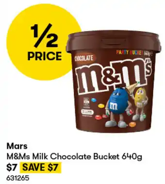 BIG W Mars M&Ms Milk Chocolate Bucket 640g offer