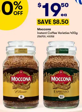 BIG W Moccona Instant Coffee Varieties 400g offer