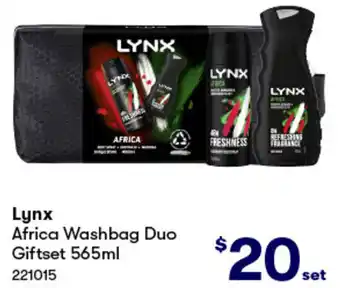 BIG W Lynx Africa Washbag Duo Giftset 565ml offer
