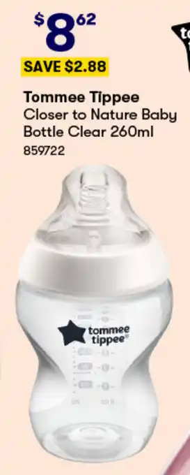 BIG W Tommee Tippee Closer to Nature Baby Bottle Clear 260ml offer