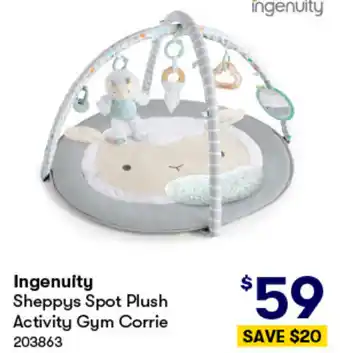 BIG W Ingenuity Sheppys Spot Plush Activity Gym Corrie offer