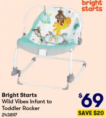Bright Starts Wild Vibes Infant to Toddler Rocker