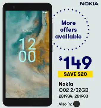 BIG W Nokia C02 2/32GB offer
