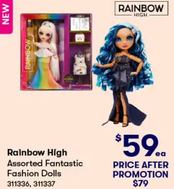 BIG W Rainbow High Assorted Fantastic Fashion Dolls offer