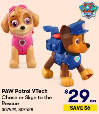 BIG W PAW Patrol VTech Chase or Skye to the Rescue offer