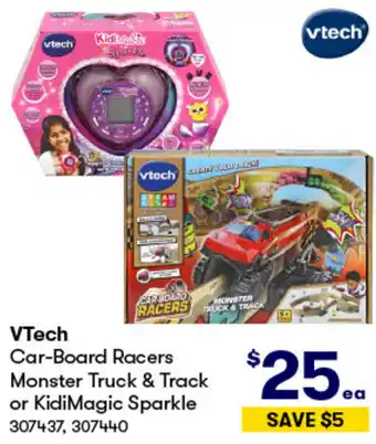 BIG W VTech Car-Board Racers Monster Truck & Track or KidiMagic Sparkle offer