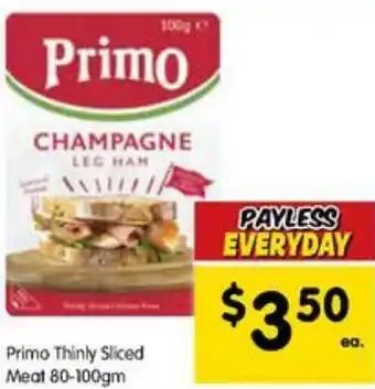 Spar Primo Thinly sliced Meat 80-100gm offer