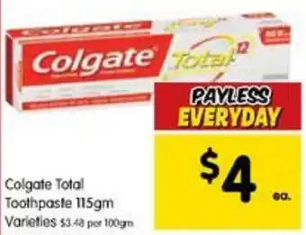 Spar Colgate Total Toothpaste 115gm offer