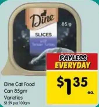 Spar Dine Cat Food Can 85gm offer