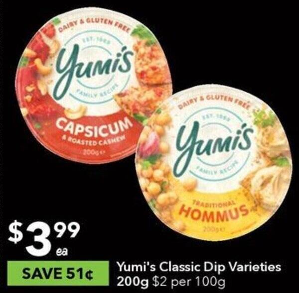 Yumi's Classic Dip Varieties 200g offer at Ritchies