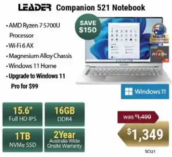 LEADER Companion 521 Notebook