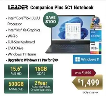 LEADER Companion Plus 5C1 Notebook