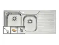 Oliveri 1 3/4 Bowl Sink and Tap Set - Right Hand Side Drainer