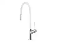 The Good Guys Oliveri Vilo Pull Out Mixer Tap - White and Brushed offer