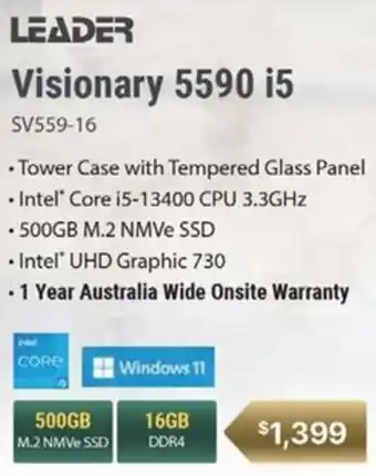 Leader Computers LEADER Visionary 5590 i5 offer