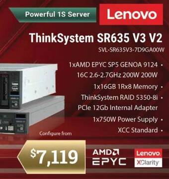 Leader Computers ThinkSystem SR635 V3 V2 offer